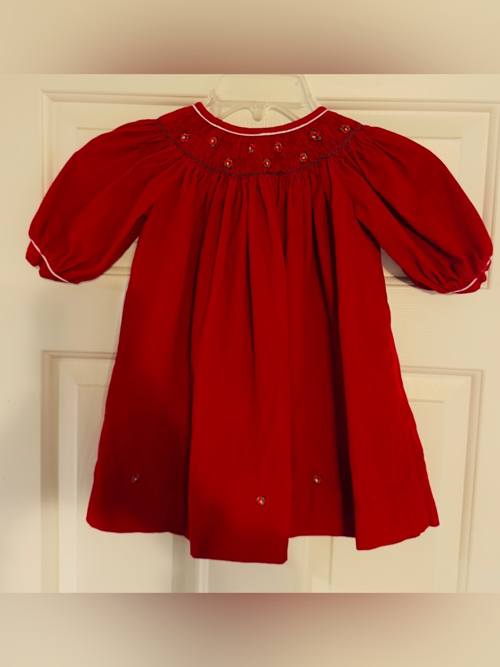 Royal Child Girls Red Smocked Holiday Dress